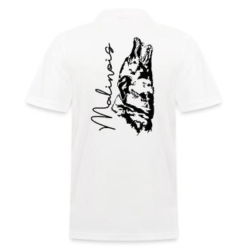 MALINOIS dog sport dog Mali IGP Wilsigns - Men's Polo Shirt - white - Back - Kai (181cm)