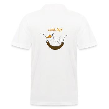 Drôle de canard disant chill out - Polo Homme - blanc - Dos - Kai (181cm)
