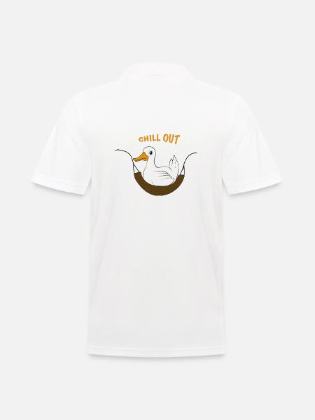 Funny duck saying chill out - Men's Polo Shirt - white