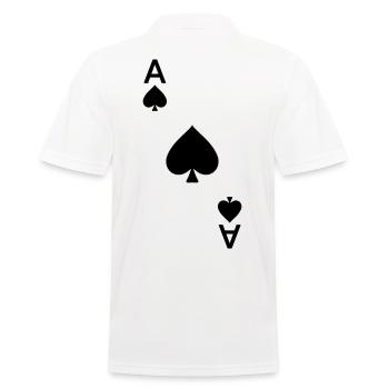 Spielkarte Pik Ass - Männer Poloshirt - Weiß - Hinten - Kai (181cm)