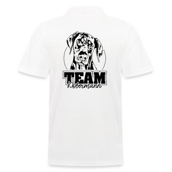 TEAM DOBERMANN Dobie Hundesport Hunde IGP Wilsigns - Männer Poloshirt - Weiß - Hinten - Kai (181cm)