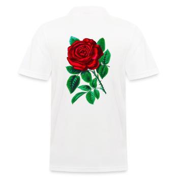 Rose rouge - Polo Homme - blanc - Dos - Kai (181cm)