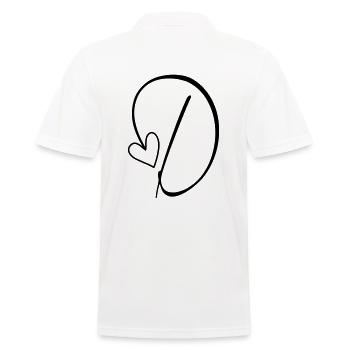 Buchstabe D Buchstabe-D Kalligrafie - Männer Poloshirt - Weiß - Hinten - Kai (181cm)