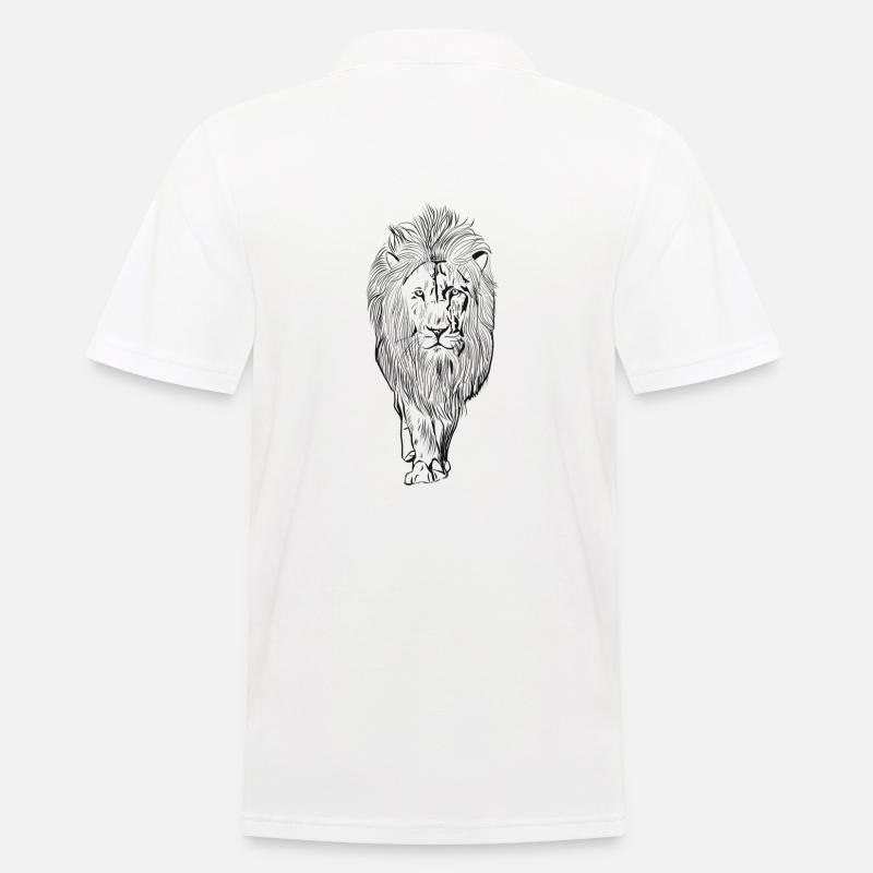 Löwe - Männer Poloshirt - Weiß