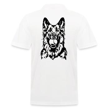 German Longhaired German Shepherd Dogs Wilsigns - Men's Polo Shirt - white - Back - Kai (181cm)