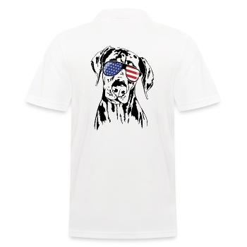 DOBERMAN Amérique Flag Dogs Wilsigns - Polo Homme - blanc - Dos - Kai (181cm)