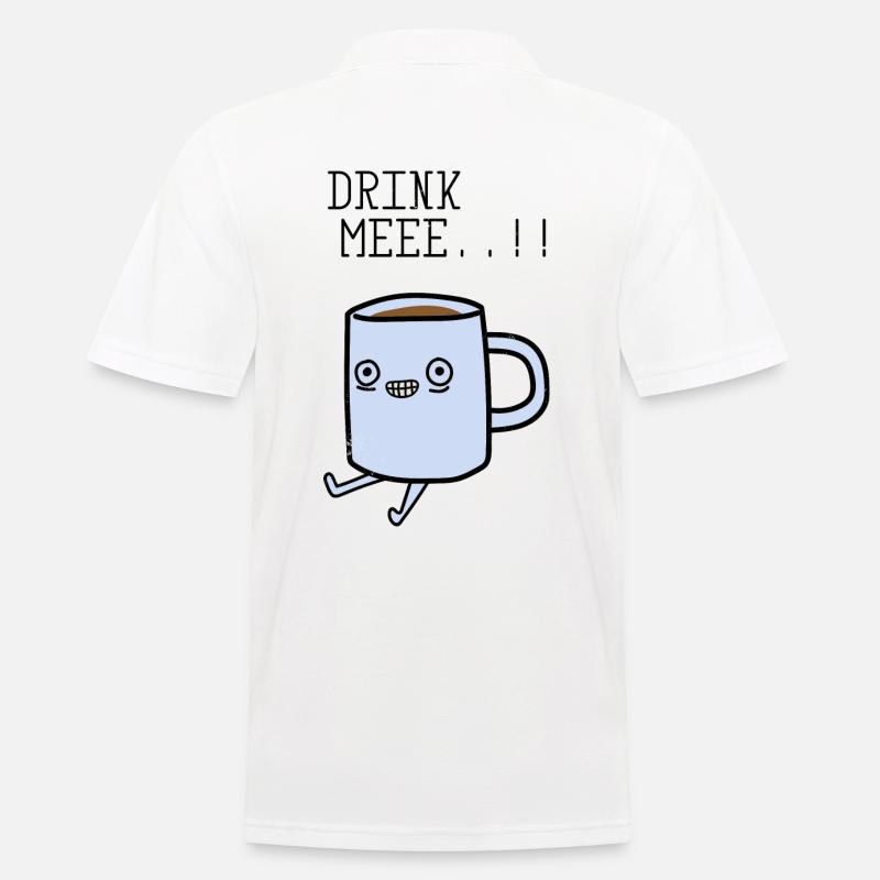 Drink Me - kaffee - Männer Poloshirt - Weiß