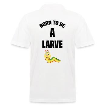 born to be a larva gift humor funny - Men's Polo Shirt - white - Back - Kai (181cm)