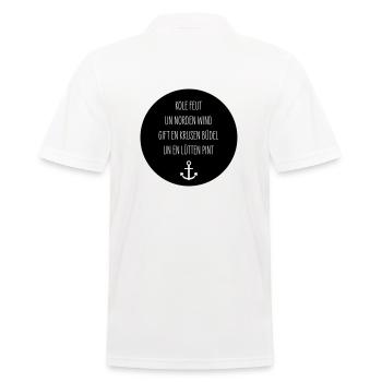 Plattdeutsch Plattdüütsch Krusen Büdel Lütten Pint - Männer Poloshirt - Weiß - Hinten - Kai (181cm)