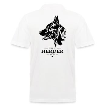 Herder Mom Dog Dog Wilsigns - Men's Polo Shirt - white - Back - Kai (181cm)