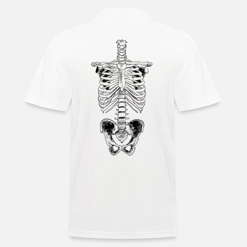 Skelett Knochen Mensch Brustkorb Anatomie - Männer Poloshirt - Weiß