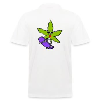 Skater Gras - Männer Poloshirt - Weiß - Hinten - Kai (181cm)