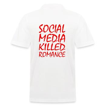 social media killed romance - Männer Poloshirt - Weiß - Hinten - Kai (181cm)