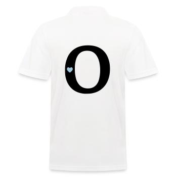 Buchstabe O Anfangsbuchstabe - Männer Poloshirt - Weiß - Hinten - Kai (181cm)