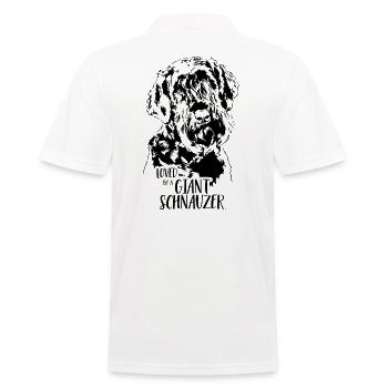 Loved by a Giant Schnauzer Hundespruch Wilsigns - Männer Poloshirt - Weiß - Hinten - Kai (181cm)