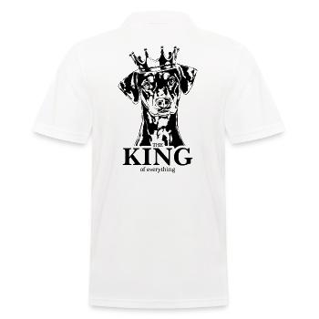 German Pinscher King of everything Wilsigns - Men's Polo Shirt - white - Back - Kai (181cm)