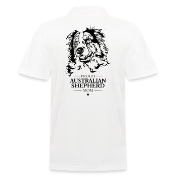 Australian Shepherd Mom Dog Dog Wilsigns - Men's Polo Shirt - white - Back - Kai (181cm)