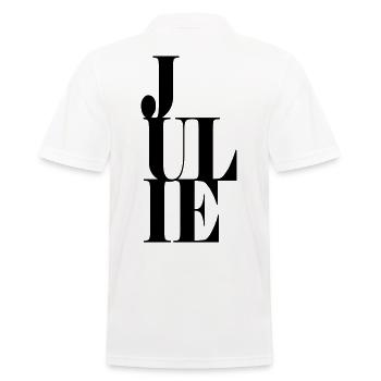 Julie Nom Prénom Police moderne Word Art - Polo Homme - blanc - Dos - Kai (181cm)