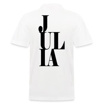 Julia Nom Prénom Police moderne Word Art - Polo Homme - blanc - Dos - Kai (181cm)
