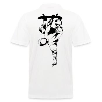 Skate Skateboard - Männer Poloshirt - Weiß - Hinten - Kai (181cm)