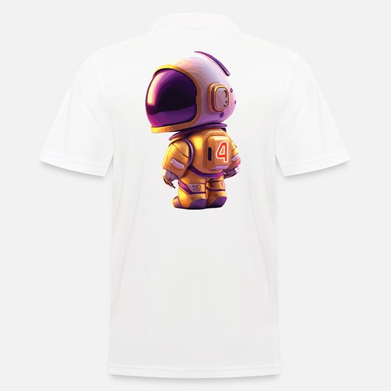 Space Kid Young Astronaut Geburtstag vier - Männer Poloshirt - Weiß