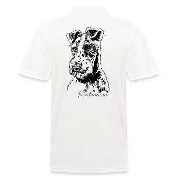 FOXTERRIER dog portrait hunting dog hunter Wilsigns - Men's Polo Shirt - white - Back - Kai (181cm)
