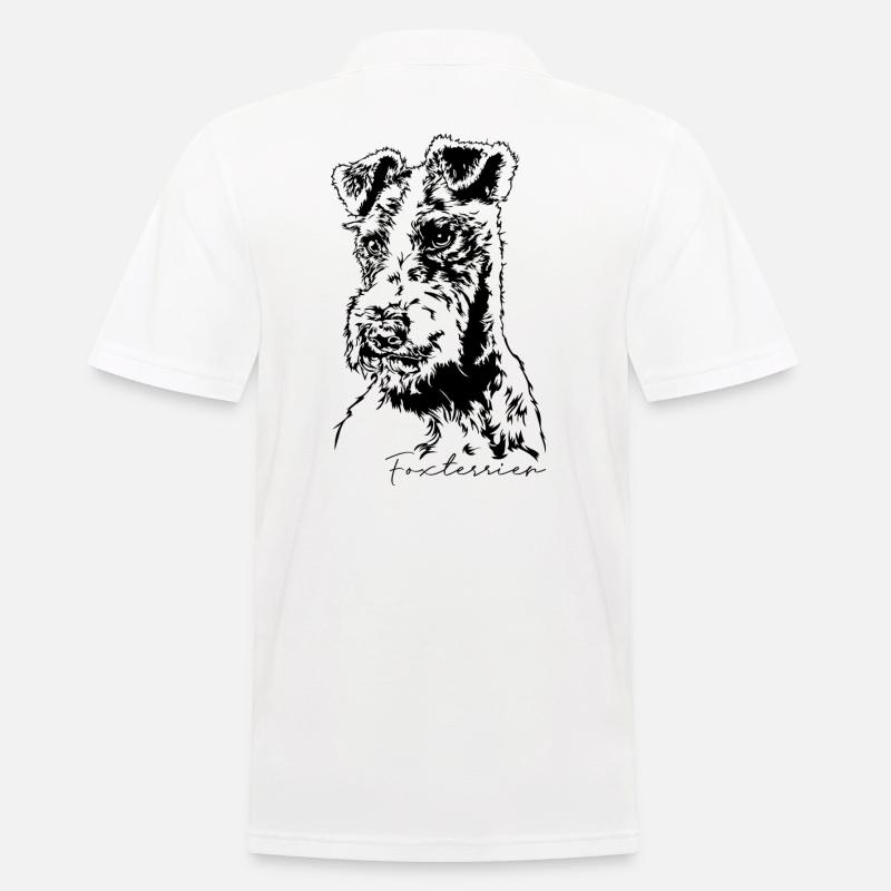 FOXTERRIER Hundeportrait Jagdhund Jäger Wilsigns - Männer Poloshirt - Weiß
