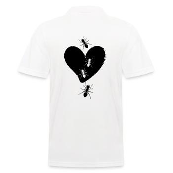 Ant ant colony "I love ants" fireant - Men's Polo Shirt - white - Back - Kai (181cm)