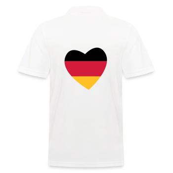 Herz Deutschland - Männer Poloshirt - Weiß - Hinten - Kai (181cm)