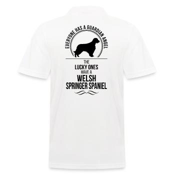 WELSH SPRINGER SPANIEL Guardian Angel Wilsigns - Männer Poloshirt - Weiß - Hinten - Kai (181cm)