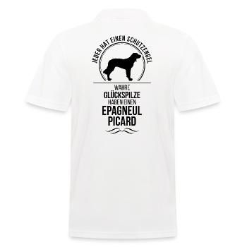 EPAGNEUL PICARD Schutzengel Hunde Spruch Wilsigns - Männer Poloshirt - Weiß - Hinten - Kai (181cm)