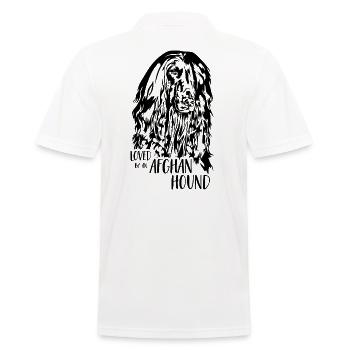 Afghane loved by an Afghan Hound Windhund Wilsigns - Männer Poloshirt - Weiß - Hinten - Kai (181cm)