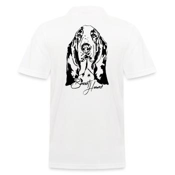 Basset Hound Portrait Hunde Hund Wilsigns - Männer Poloshirt - Weiß - Hinten - Kai (181cm)