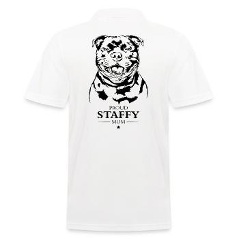 Staffy Mom Staffordshire Bull Terrier Dog Wilsigns - Men's Polo Shirt - white - Back - Kai (181cm)