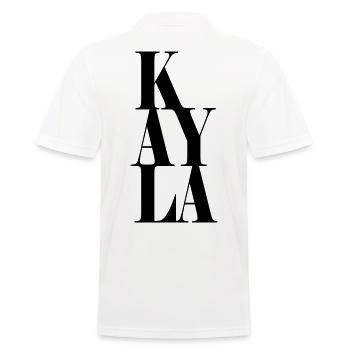 Kayla Nom Prénom Police moderne Word Art - Polo Homme - blanc - Dos - Kai (181cm)