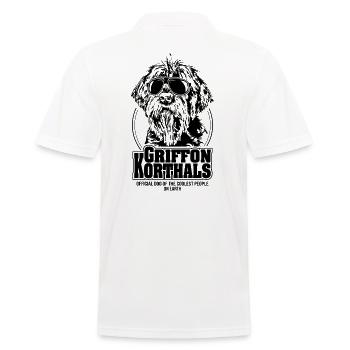 GRIFFON KORTHALS coolest people Hunde Spruch - Männer Poloshirt - Weiß - Hinten - Kai (181cm)