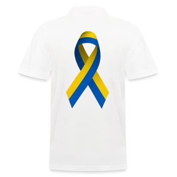 Schleife Ukraine - Männer Poloshirt - Weiß - Hinten - Kai (181cm)