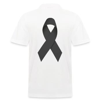 schwarze Schleife - Männer Poloshirt - Weiß - Hinten - Kai (181cm)