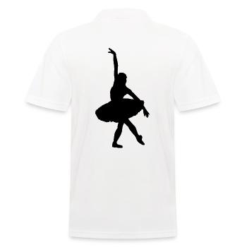 Ballerina Silhouette / Prima Ballett Tänzerin - Männer Poloshirt - Weiß - Hinten - Kai (181cm)