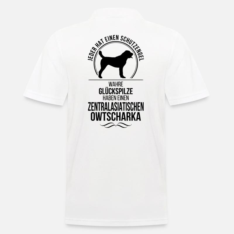 ZENTRALASIATISCHER OWTSCHARKA Schutzengel Wilsigns - Männer Poloshirt - Weiß