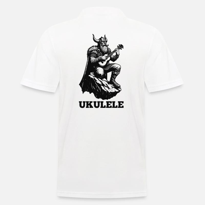 Ukulele Wikinger Musik Geschenk - Männer Poloshirt - Weiß