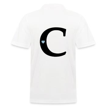 Buchstabe C Anfangsbuchstabe - Männer Poloshirt - Weiß - Hinten - Kai (181cm)