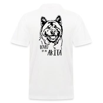 Aimé par un chien Akita disant Wilsigns - Polo Homme - blanc - Dos - Kai (181cm)