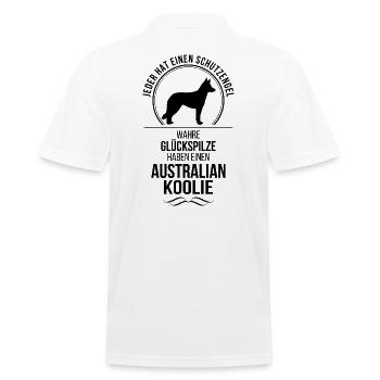 Australian Koolie Schutzengel Hunde Wilsigns - Männer Poloshirt - Weiß - Hinten - Kai (181cm)