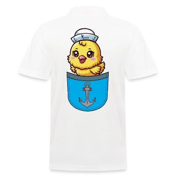Sailor Maritime Chick Seafaring Sailor Child - Men's Polo Shirt - white - Back - Kai (181cm)