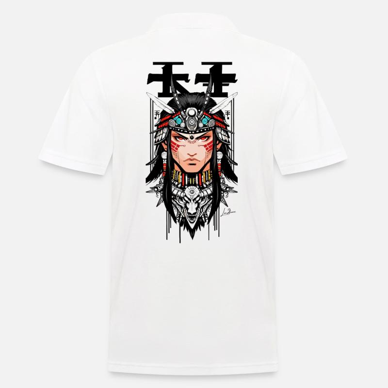 Indischer Samurai Japaner Mann - Männer Poloshirt - Weiß