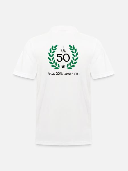60 - 50 plus tax - Men's Polo Shirt - white
