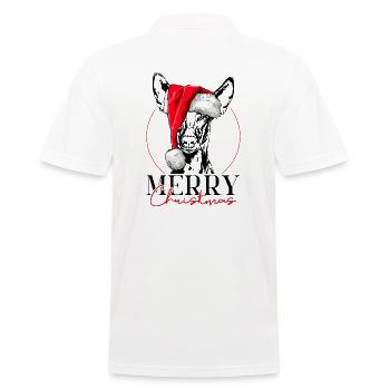 Santa PHARAOH Dog Merry Christmas Dog Wilsigns - Men's Polo Shirt - white - Back - Kai (181cm)