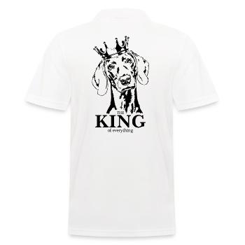 Braque de Weimar roi de tout ce qui dit chien Wilsigns - Polo Homme - blanc - Dos - Kai (181cm)