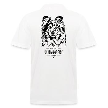 Shetland Sheepdog Dad Hunde Hund Sheltie Wilsigns - Männer Poloshirt - Weiß - Hinten - Kai (181cm)